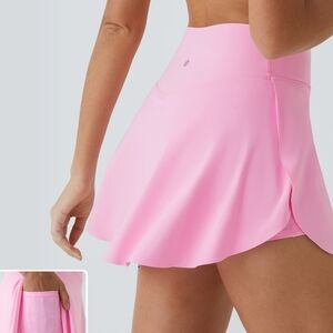 HALARA Light Pink Circle Skirt with Built-In Shorts
